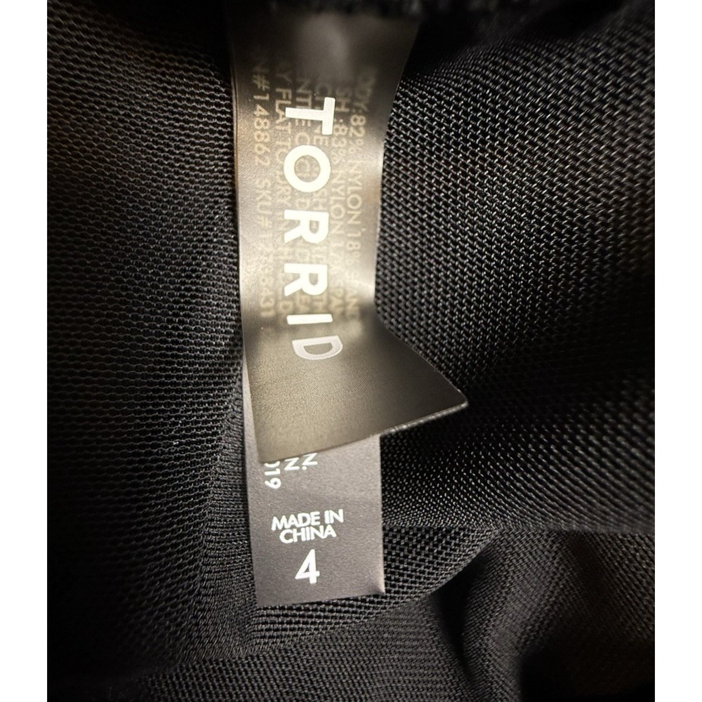Torrid Black Hi‎ Neck Mesh Scoop Back One Piece Bathing Suit Size 4X-711 - Picture 6 of 7